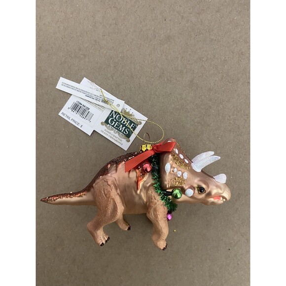 Noble Gems Triceratops Dinosaur Christmas Ornament 5.5 Inch - Picture 4 of 4